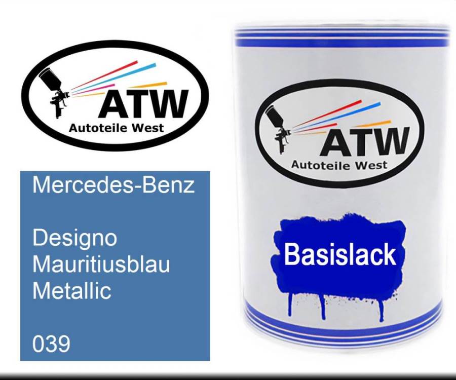 Mercedes-Benz, Designo Mauritiusblau Metallic, 039: 500ml Lackdose, von ATW Autoteile West.